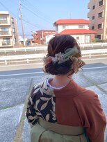 アズグロウヘアー(AS GROW HAIR) チェリーブラウン和花ゆるアップ