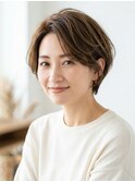 ひし形ショート　前髪なし