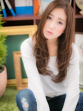 カバーヘアアンドスパ ブリス 浦和(COVER HAIR&SPA bliss) かきあげ前髪センターパートくせ毛風大人巻きc5浦和20代30代40代