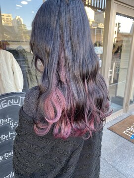 ミニム ヘアー(minim hair) 【minim×日比】インナーカラー　ラベンダーピンク