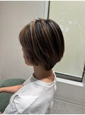 30代40代50代ハンサムショート/ハイライトカラー