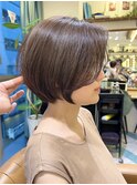 夏レイヤーカットウェットヘアオリーブベージュニュアンスパーマ