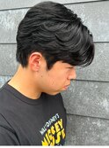 メンズマッシュセンターパートスパイラルパーマニュアンスパーマ