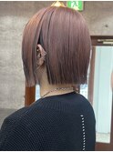 バレイヤージュコントラストハイライトインナーカラーボブ