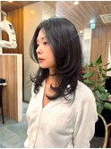 ハッシュカット＊ミディアレイヤー＊顔周り＊顔周りレイヤー