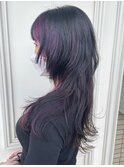 ウルフカット/ロングウルフ/アクセサリーカラー/バイオレット