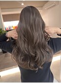 くすみベージュマロンベージュホワイトブロンド細めハイライト