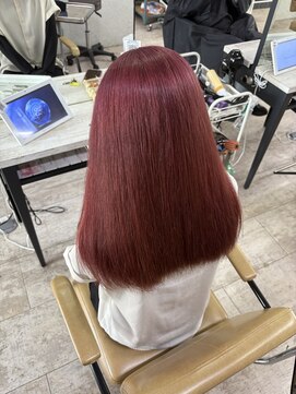 アジールヘア 所沢プロペ通り店(agir hair) 暖色チェリーピンク◎レイヤーミディ韓国風所沢