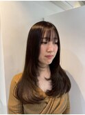 レイヤーカット*セミロングヘア*前髪カット*顔周りレイヤー