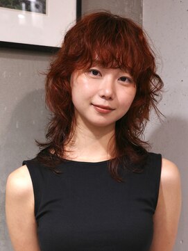 ネロ ヘアアンドライフストア 渋谷(NERO HAIR AND LIFESTORE) 【松井隆人】ミディアム ドライパーマ オレンジブラウン