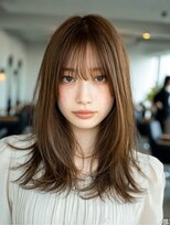 ダル 渋谷/表参道(DAL.)&nbsp;ハッシュカットバタフライカットダークブラウンカーテンバング