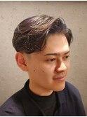 ニュアンスパーマ×センターパート