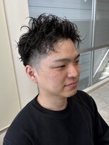ブルーベイル(Blue Veil.) スーツ短髪ツーブロック束感黒髪ツイストパーマ流行/20代/30代