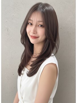 モッズヘア 越谷(mod's hair) 秋カラーブリーチなし艶髪フレンチバングハッシュカットp越谷