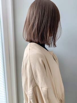 ヌード(nude) nude仲井【切りっぱなしボブ】【ブリーチなし】グレージュ