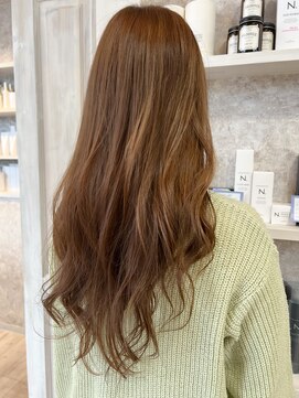 キャアリー(Caary) 福山市美容室Caary人気 くるっとカール王道ベージュロングヘア