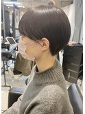 暗髪コンパクトショート 艶感マッシュショート