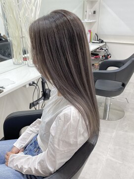 オル('olu) 暗めバレイヤージュラベンダーグレージュ