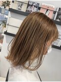 ミルクティーベージュダブルカラーケアブリーチハイライトカラー