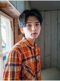メンズマッシュウルフセンターパート