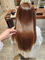 エイクス ヘア デザイン×美髪クリニック 千葉(AQs hair design)&nbsp;くびれヘア/アプリコットオレンジ/夏/髪質改善[千葉駅]