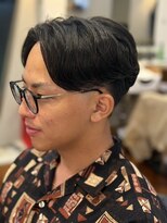 ゼロスバーバー(0's BARBER SHOP) 束感ナチュラルワンカールパーマ人気流行無造作メンズ