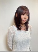 アプリコットオレンジハイライトカラーバレイヤージュ