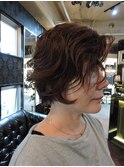 大人可愛い20代30代40代パーマ前髪なしショートレイヤー