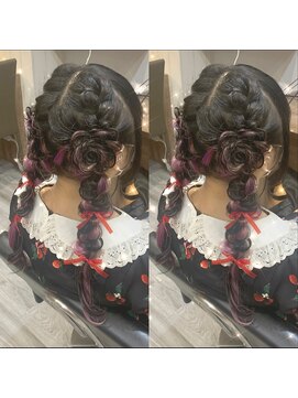 ヘアセット アリエス 新宿駅前店(aries) お花おさげ