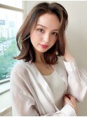 松宮錦糸町ヨシンモリココアベージュ前髪パーマミディアムウルフ