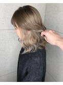 インナーカラー×ベージュ