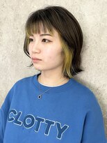 サンク 原宿 表参道(cinq)&nbsp;インナーカラーフェイスフレーミングブリーチイエローウルフヘア