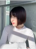 切りっぱなしボブ/ショートヘア[表参道/髪質改善/ハイライト]