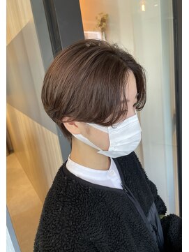 アクト 仙台 deuxieme(ACT) ハンサムショートセンターパート韓国風マロンベージュ