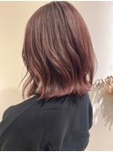 切りっぱなしボブ×人気モーブピンクカラーで可愛く★中村大輔