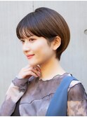 ショートボブ20代30代ココアブラウン髪質改善青山表参道
