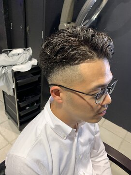 アウル 心斎橋(owl) フェード×スーツ×黒髪×リバース×スパイラルパーマ