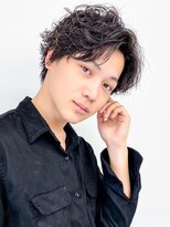 ナイン(9 nine) 20代30代メンズスパイラルパーマワイルドオシャレ感アッシュ