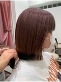 ショートボブ/毛先カラー