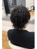 ツイストスパイラルパーマメンズウルフ