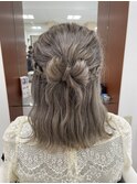 編み込み×リボンヘア　ハーフアップヘアセット