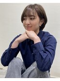丸みショートシースルーバングくびれショートボブミニボブ
