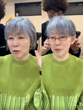 メモリーズ 銀座(Memories) ショートボブ白髪ぼかし似合わせショート30代40代50代絶壁解消