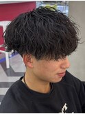 波巻きパーマ