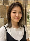 外はねボブレイヤー　切りっぱなしボブ　細めハイライト
