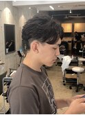 MEN’S HAIR/ブルーブラック/フェザーパーマ/船橋