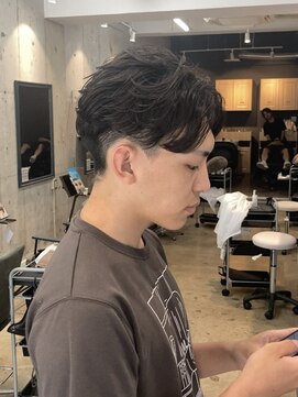 アロー 船橋店(AROH) MEN’S HAIR/ブルーブラック/フェザーパーマ/船橋