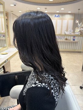 アッシュ 千歳烏山店(Ash) 黒髪韓国レイヤーロングレイヤー顔回りレイヤーハッシュカット