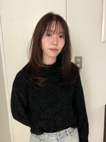 エンリッチヘア(enrich hair)&nbsp;ミディアムレイヤー　レイヤーカット　ピンクベージュ