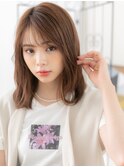 綾瀬/髪質改善/シースルーバング×ウォームブラウン セミディd